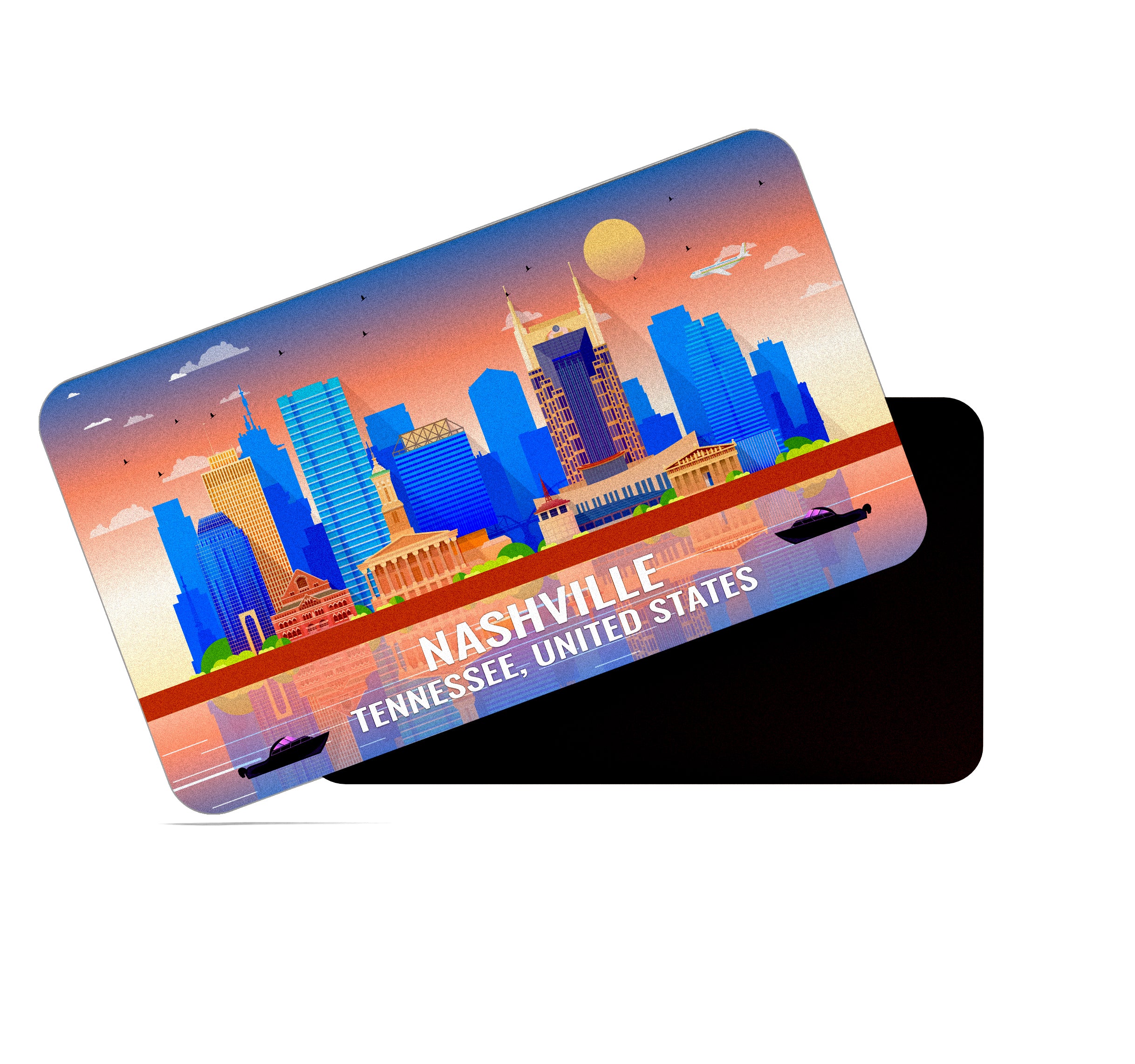 dhcrafts Rectangular Fridge Magnet Multicolor United States, Tennessee Nashville Design Pack of 1 (8.6cm x 5.4cm)